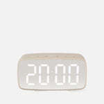 Alarm Clock Mirror LED Oval, Warm grey