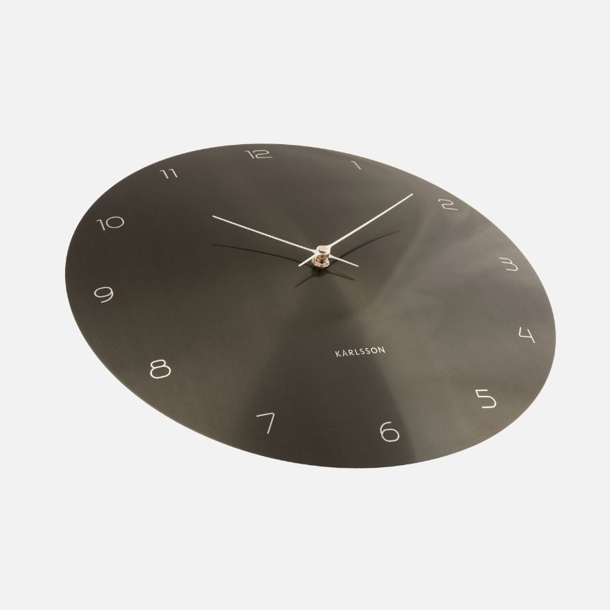 Wall Clock Dome Disc - Gun Metal