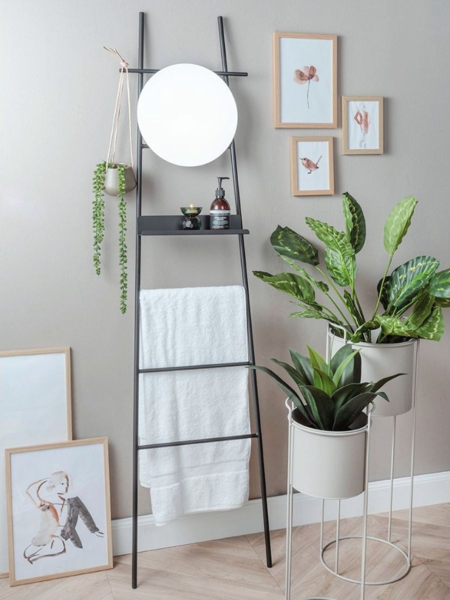 Wall Ladder Glint with Mirror Black